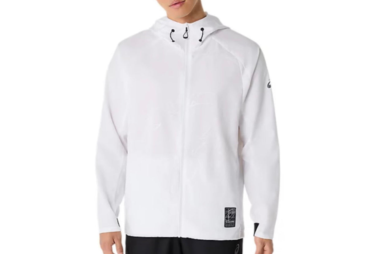 ASICS GRAPHIC SPIRAL JACKET - WHITE