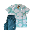ASICS MOTION T-SHIRT SET - WHITE/TEAL